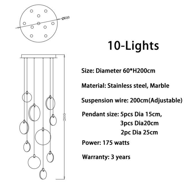 CORX Designs - Marble Crystal Staircase Chandelier - Review
