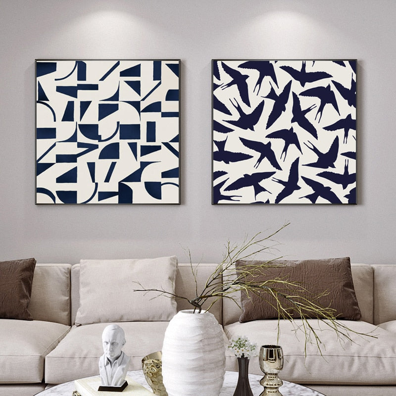 CORX Designs - Minimalist Abstract Navy White Bird Canvas Art - Review