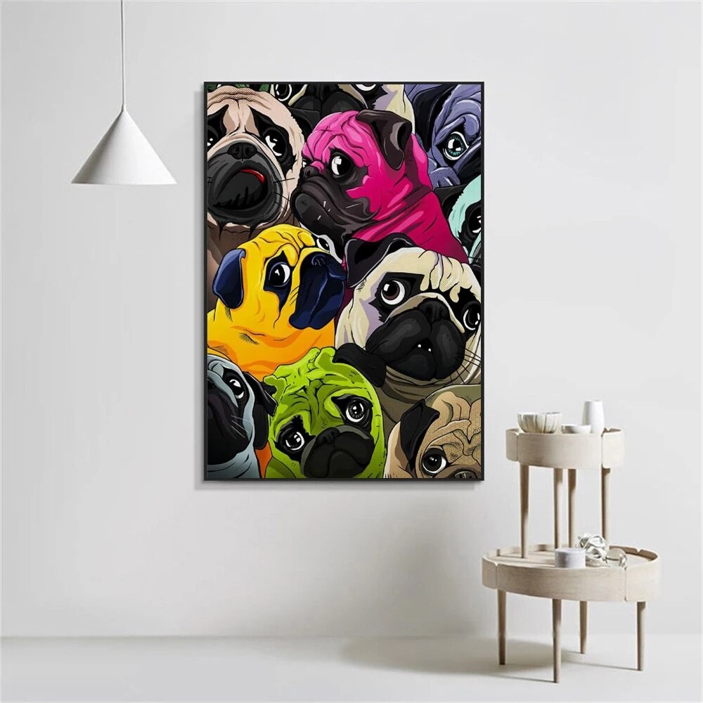 CORX Designs - Cute Colorful Pugs Canvas Art - Review