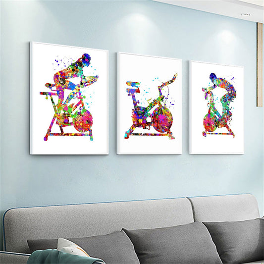 CORX Designs - Exercise Bike Watercolor Gym Canvas Art - Review