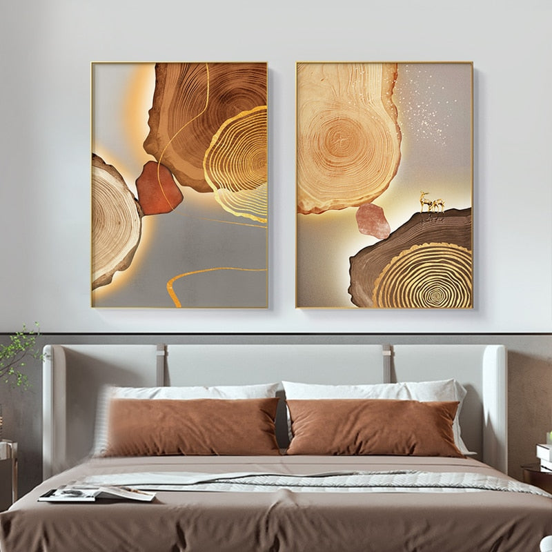 CORX Designs - Abstract Gold Foil Annual Ring Canvas Art - Review