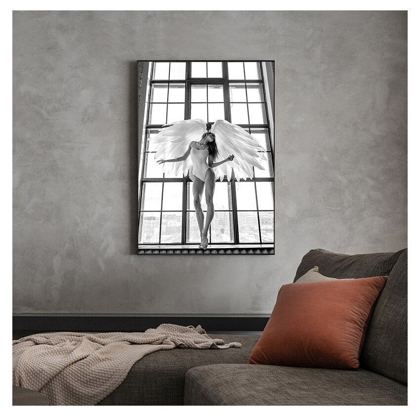 CORX Designs - Black and White Sexy Angel Canvas Art - Review