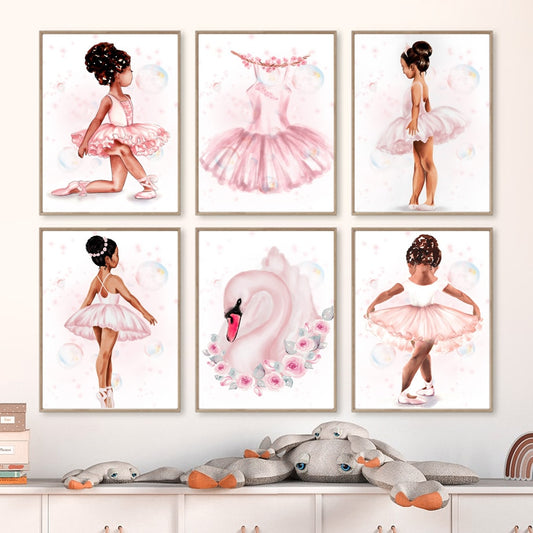 CORX Designs - Cute Girl Pink Ballet Swan Canvas Art - Review