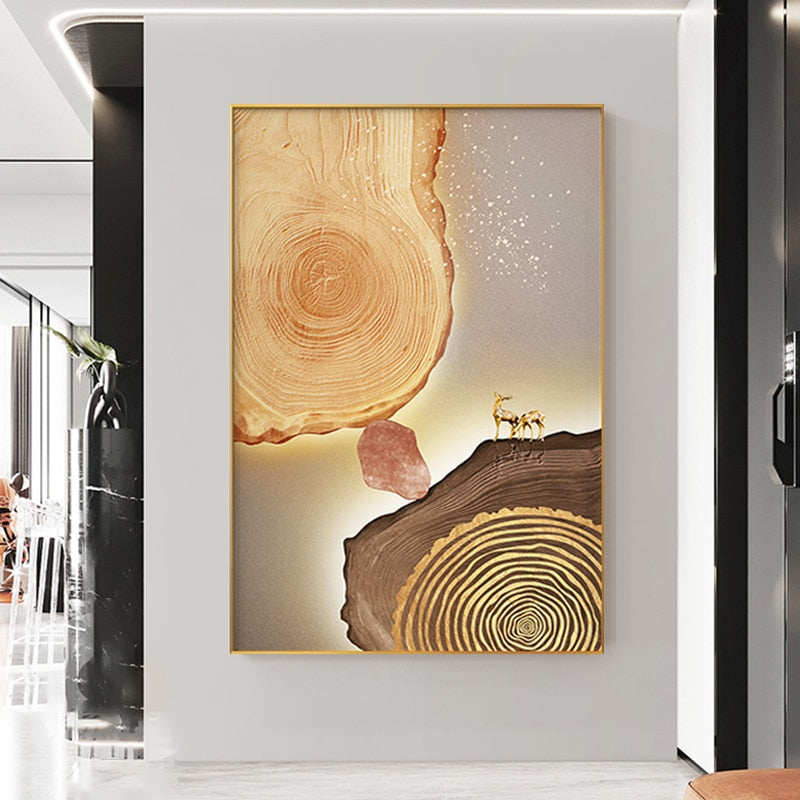 CORX Designs - Abstract Gold Foil Annual Ring Canvas Art - Review
