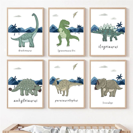 CORX Designs - Dinosaur Kids Baby Boy's Room Wall Art Canvas - Review
