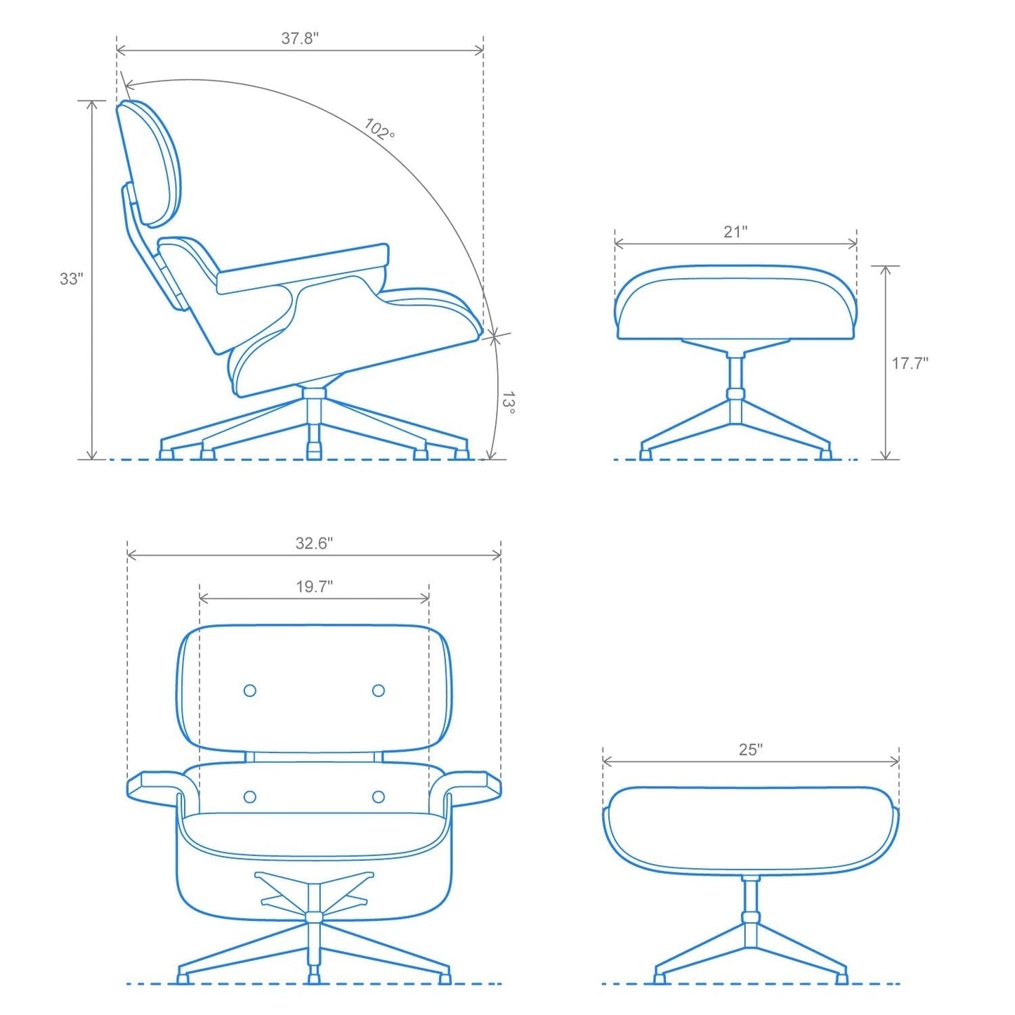 CORX Designs - Eames Mid-Century American Lounge Chair and Ottoman (Tall Version) - Review