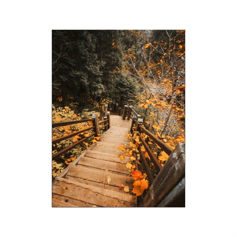 CORX Designs - Autumn Forest Pumpkin Maple Leaves Canvas Art - Review