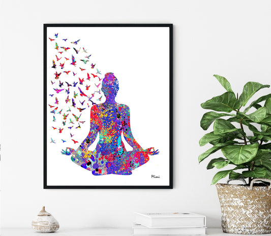 CORX Designs - Yoga Meditation Watercolor Canvas Art - Review