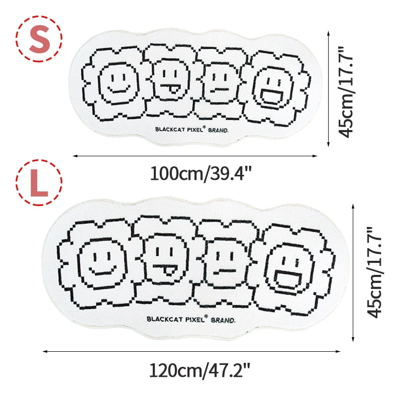 CORX Designs - Black & White Smiley Sunflower Rug - Review