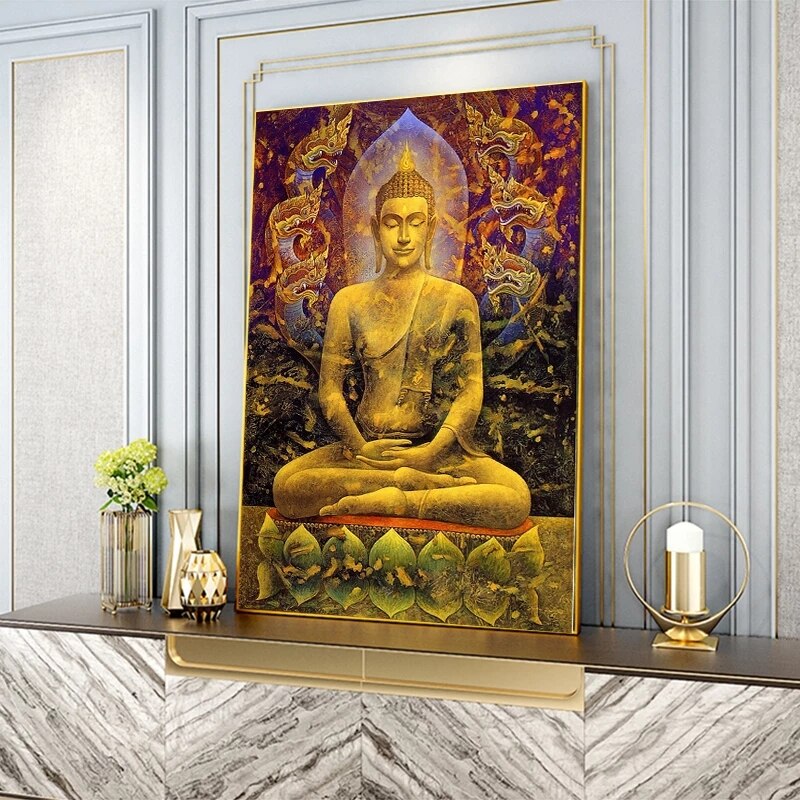 CORX Designs - Golden Buddha Statue Dragon Canvas Art - Review