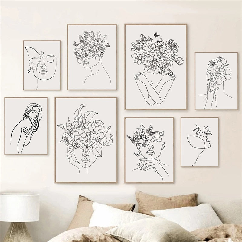 CORX Designs - Abstract Woman Body Face Line Wall Art Canvas - Review