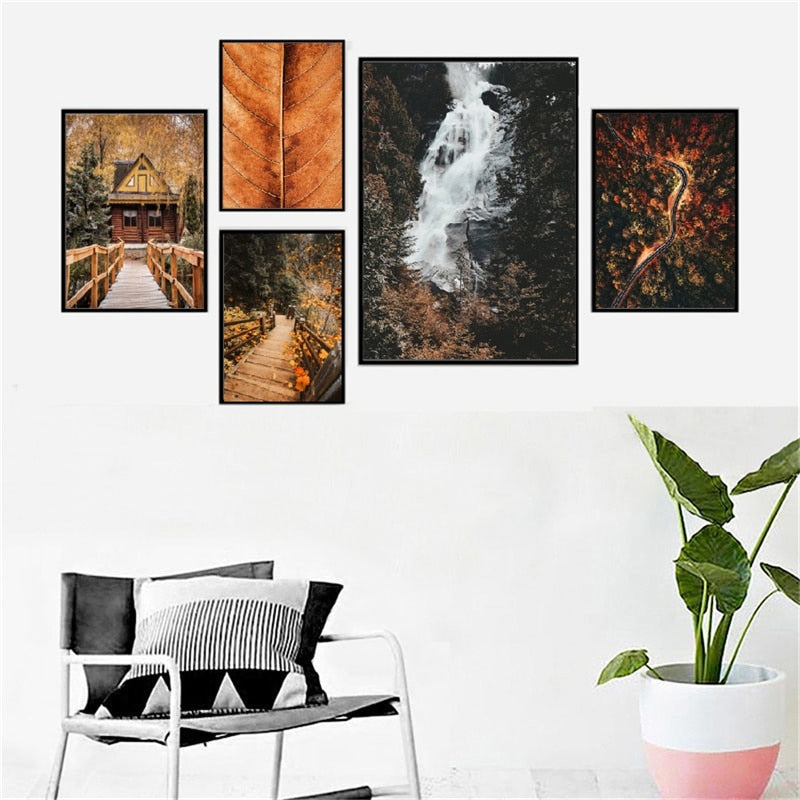 CORX Designs - Autumn Forest Pumpkin Maple Leaves Canvas Art - Review