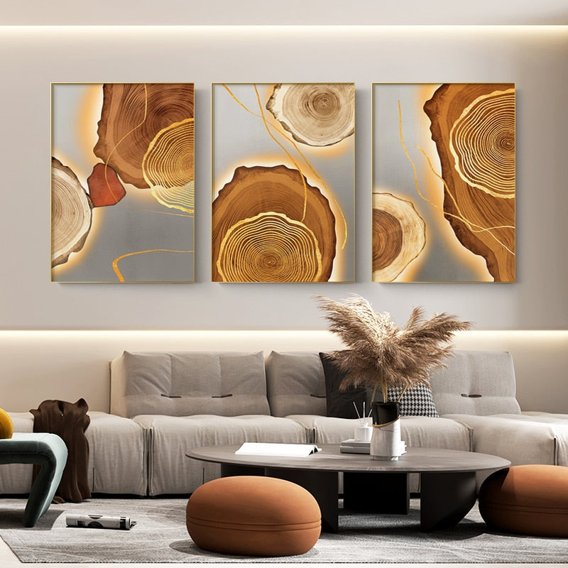 CORX Designs - Abstract Gold Foil Annual Ring Canvas Art - Review