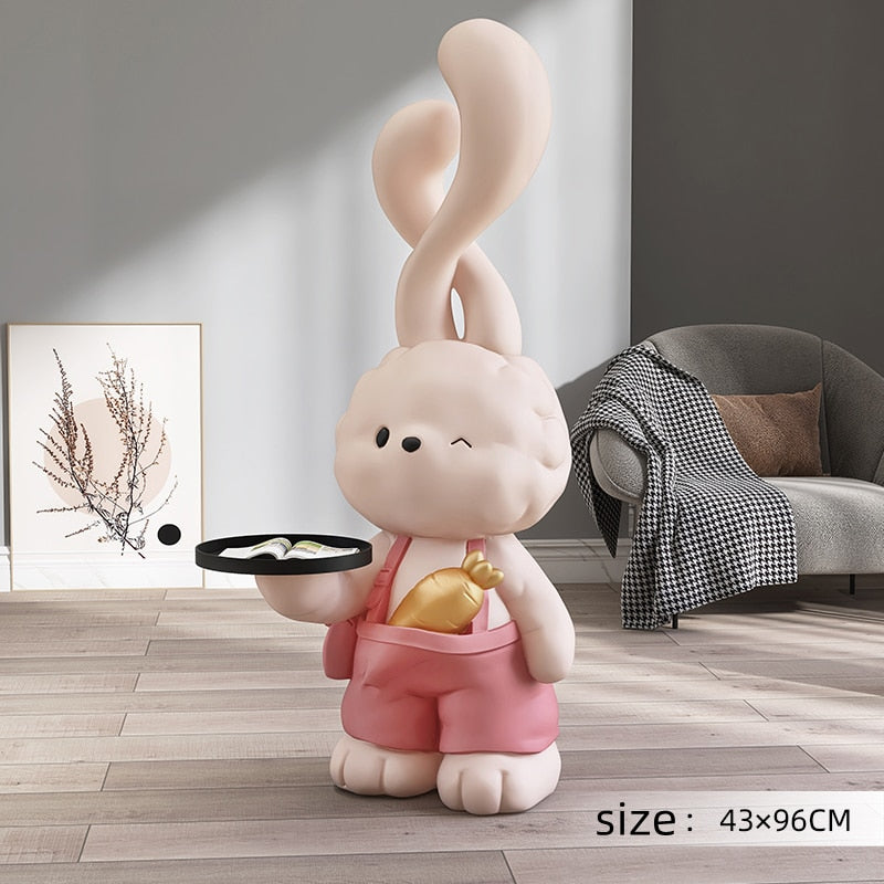 CORX Designs - Cute Rabbit Bunny Large Statue with Tray - Review