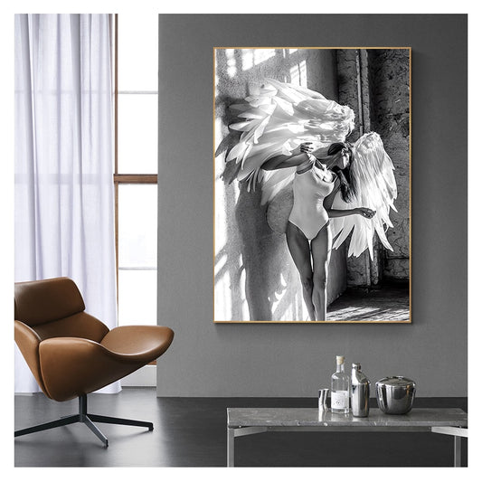 CORX Designs - Black and White Sexy Angel Canvas Art - Review