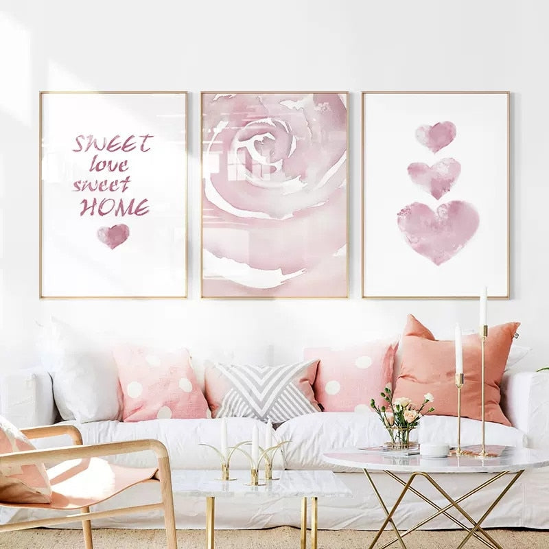 CORX Designs - Pink Rose Heart Wall Art Canvas - Review