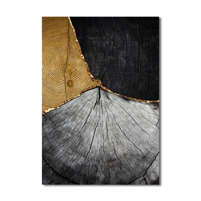 CORX Designs - Abstract Wood Black Gold Texture Canvas Art - Review