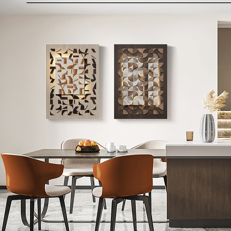 CORX Designs - Abstract Wood Geometric Pattern Canvas Art - Review