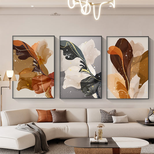 CORX Designs - Abstract Beige Brown Gray Feather Flowers Canvas Art - Review