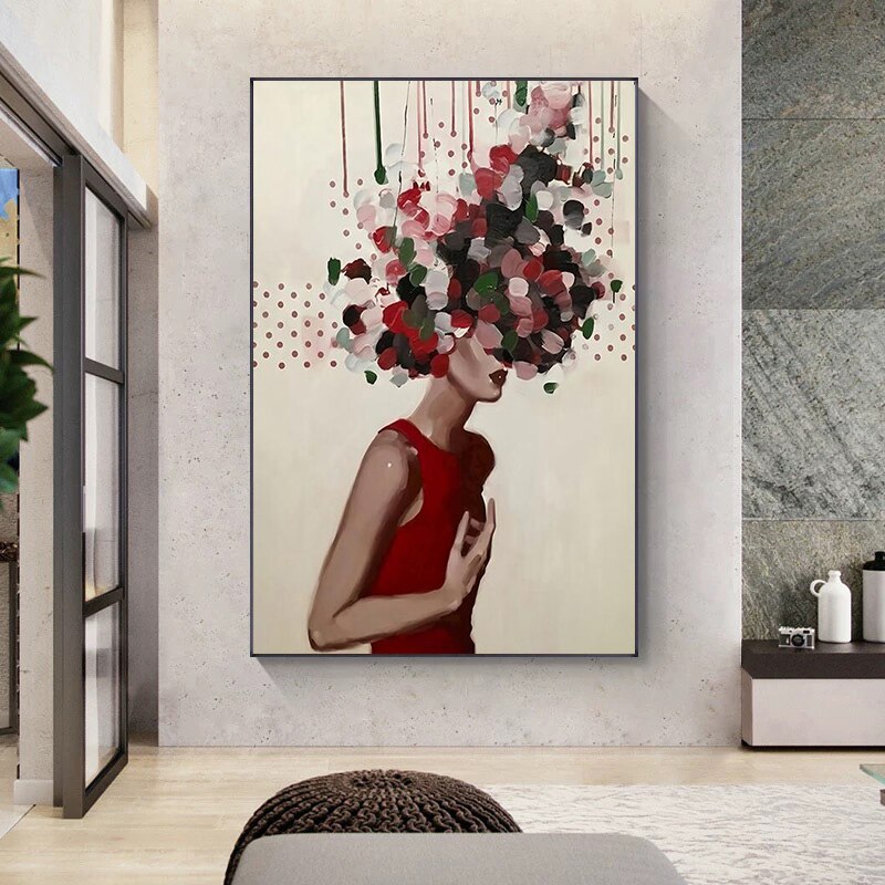 CORX Designs - Abstract Flower Woman Oil Painting Canvas Art - Review