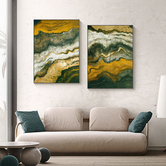 CORX Designs - Abstract Marble Yellow Gray Canvas Art - Review