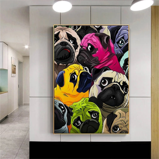 CORX Designs - Cute Colorful Pugs Canvas Art - Review