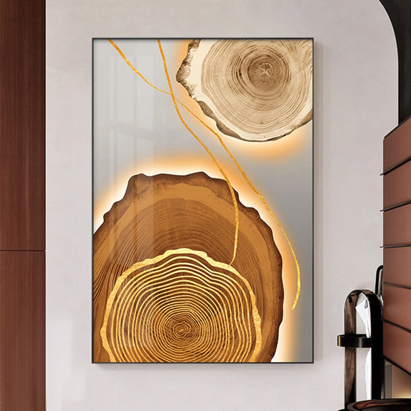 CORX Designs - Abstract Gold Foil Annual Ring Canvas Art - Review