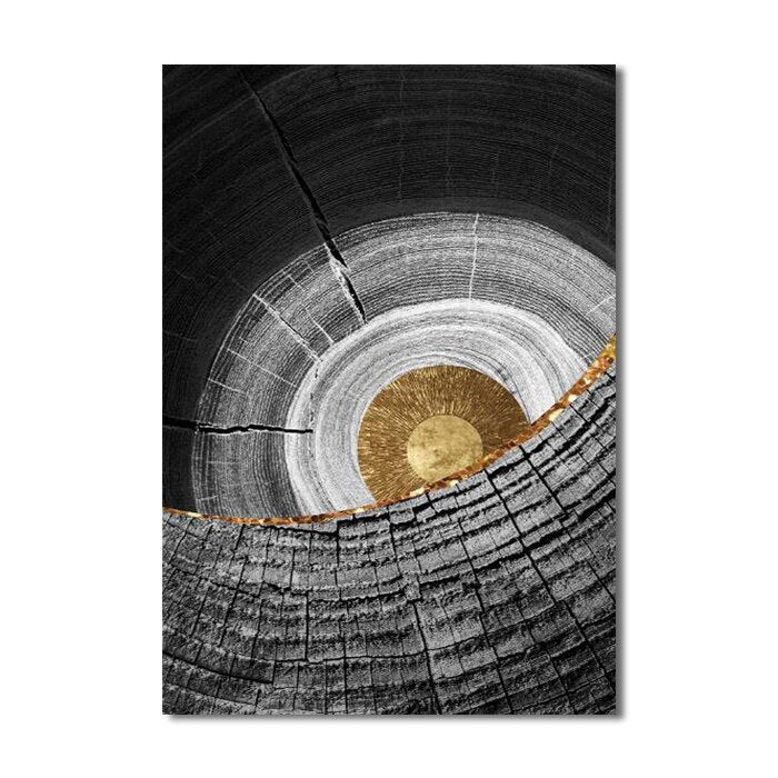 CORX Designs - Abstract Wood Black Gold Texture Canvas Art - Review
