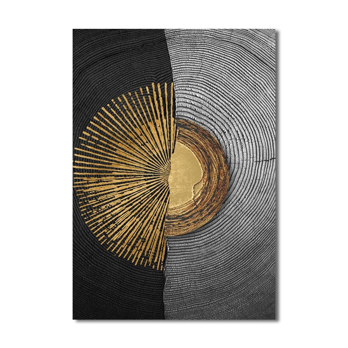 CORX Designs - Abstract Wood Black Gold Texture Canvas Art - Review