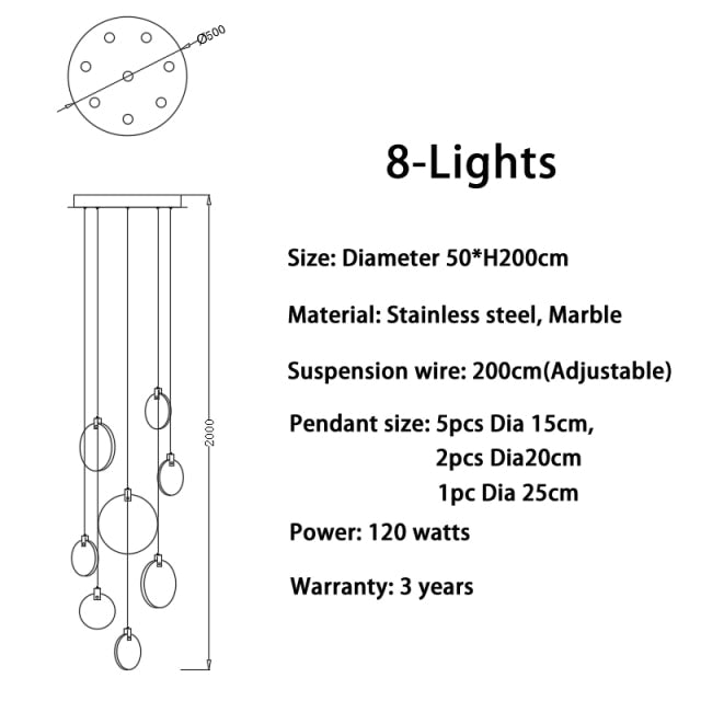 CORX Designs - Marble Crystal Staircase Chandelier - Review