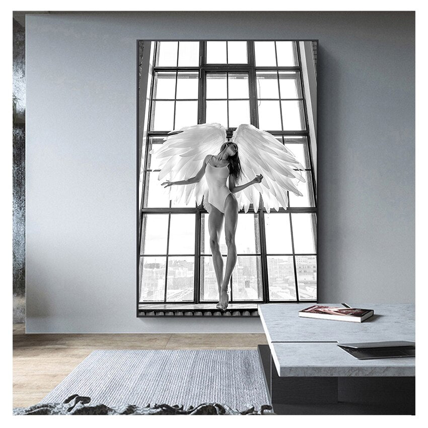 CORX Designs - Black and White Sexy Angel Canvas Art - Review