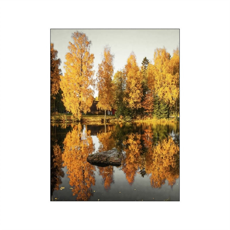 CORX Designs - Autumn Forest Pumpkin Maple Leaves Canvas Art - Review