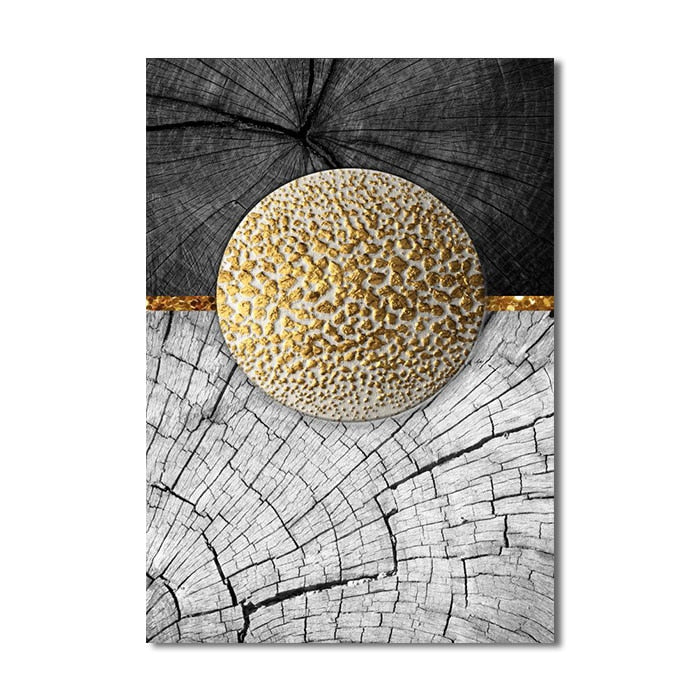 CORX Designs - Abstract Wood Black Gold Texture Canvas Art - Review