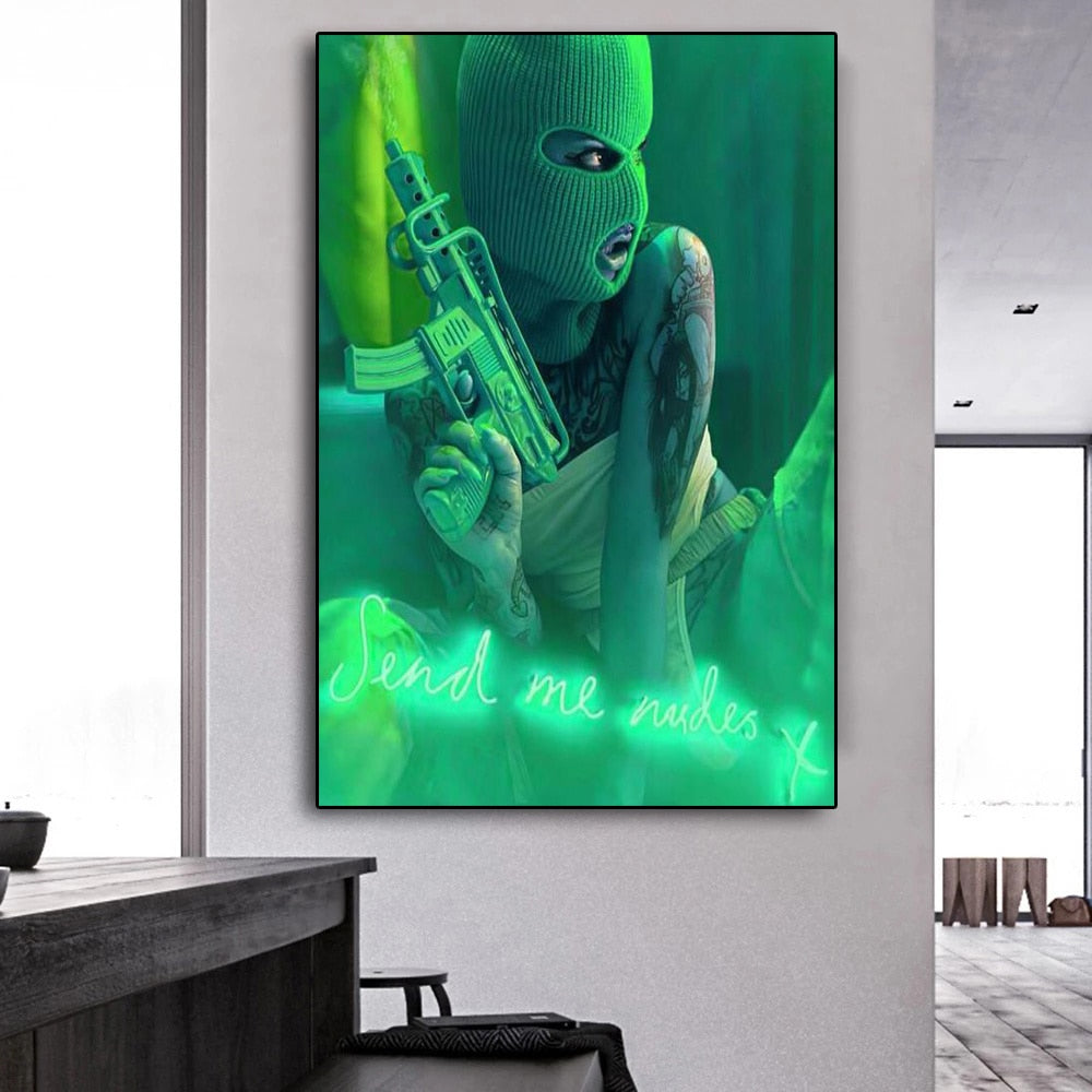 CORX Designs - Sexy Masked Girl with Gun Canvas Art - Review