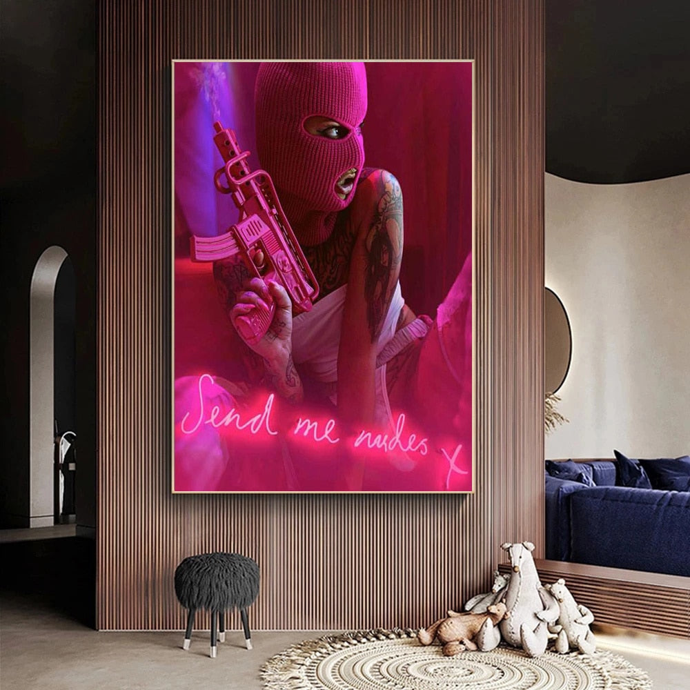 CORX Designs - Sexy Masked Girl with Gun Canvas Art - Review