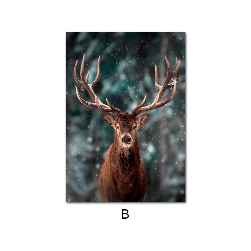 CORX Designs - Nature Snow Fog Forest Deer Canvas Art - Review