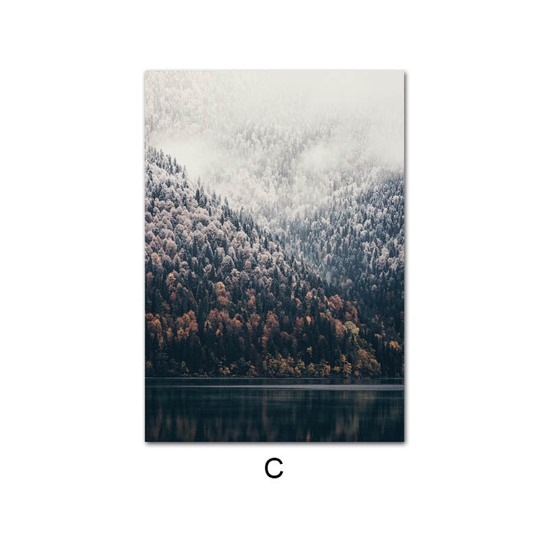 CORX Designs - Nature Snow Fog Forest Deer Canvas Art - Review