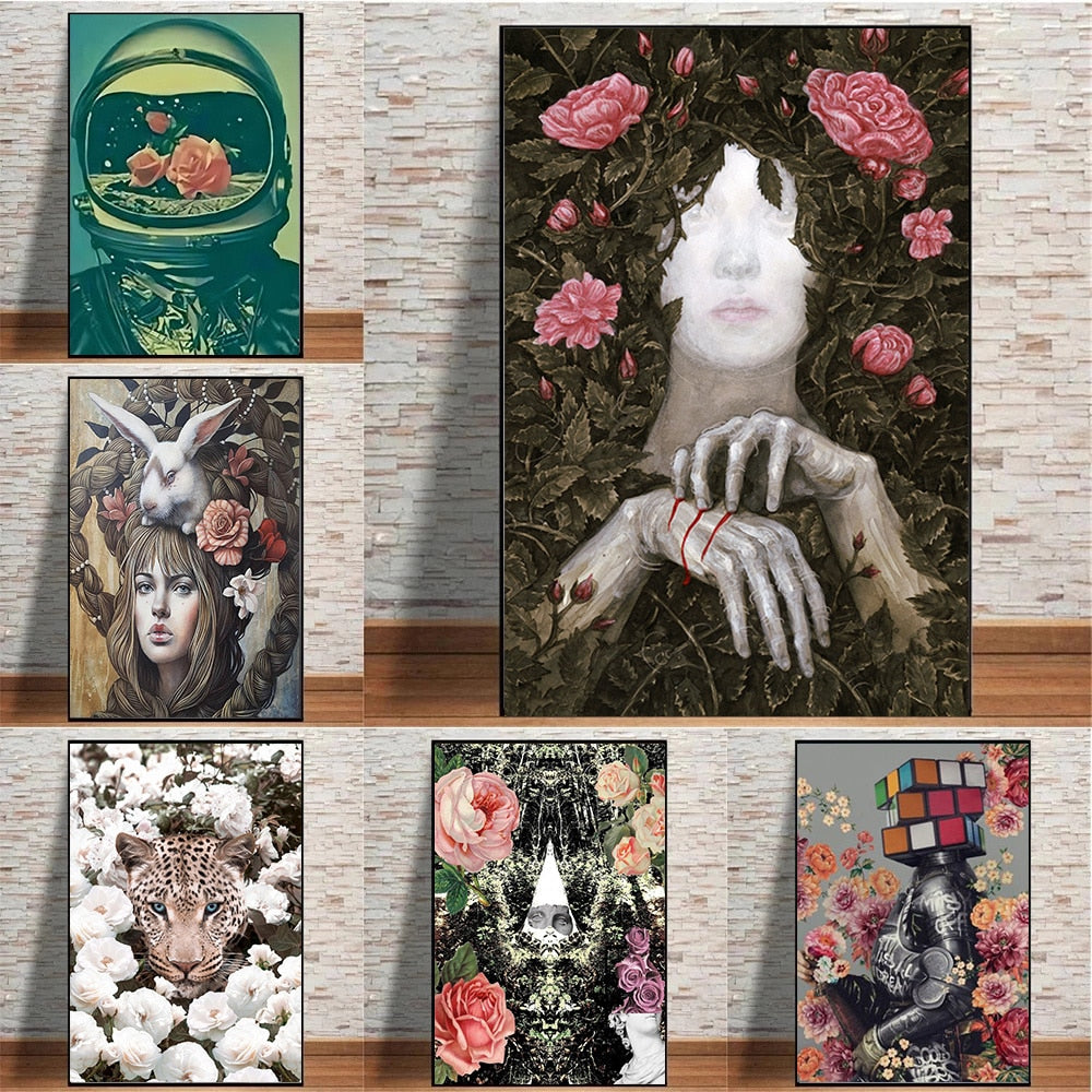 CORX Designs - Faceless Woman Hiding in Flowers Canvas Art - Review