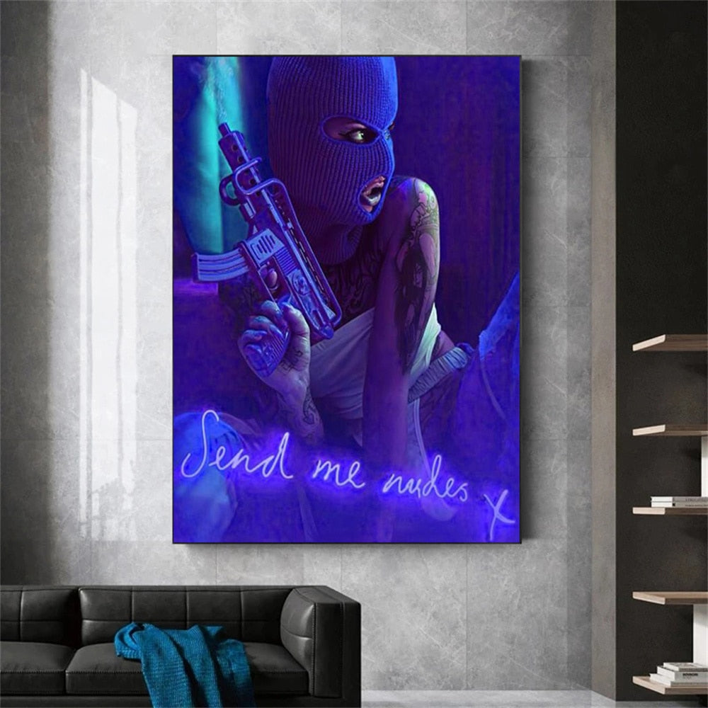 CORX Designs - Sexy Masked Girl with Gun Canvas Art - Review