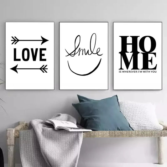 CORX Designs - Black and White Home Love Smile Wall Art Canvas - Review