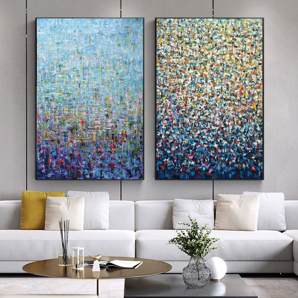 CORX Designs - Blue Colorful Abstract Painting Canvas Art - Review