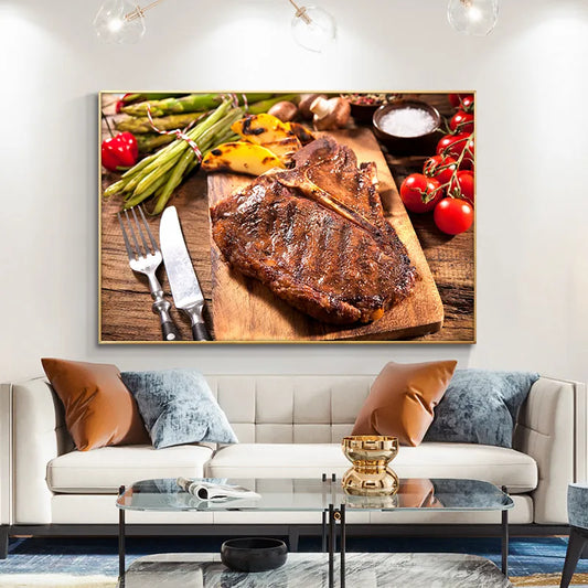 CORX Designs - Steak Kitchen Restaurant Wall Art Canvas - Review