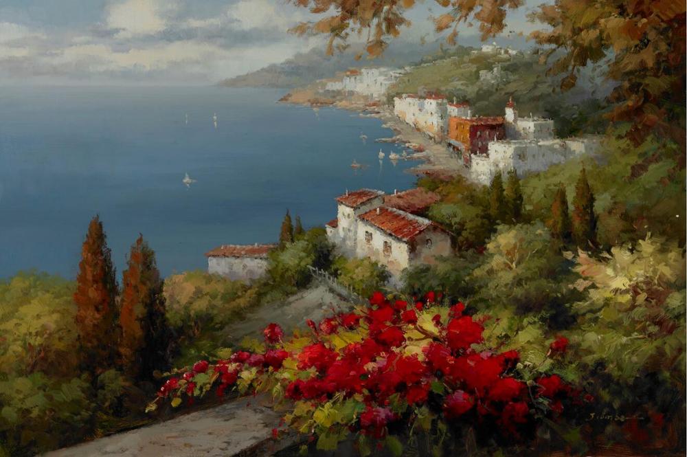 CORX Designs - Sea Garden Landscape Oil Painting Canvas Art - Review