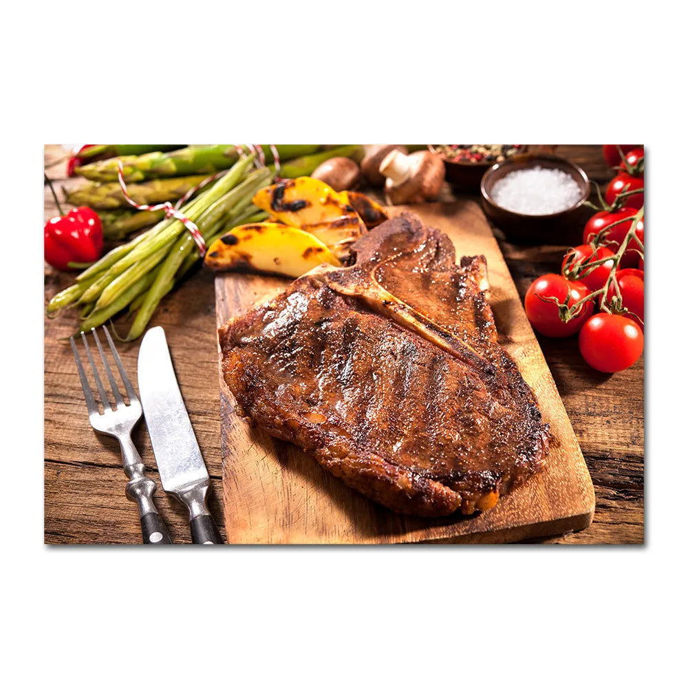 CORX Designs - Steak Kitchen Restaurant Wall Art Canvas - Review