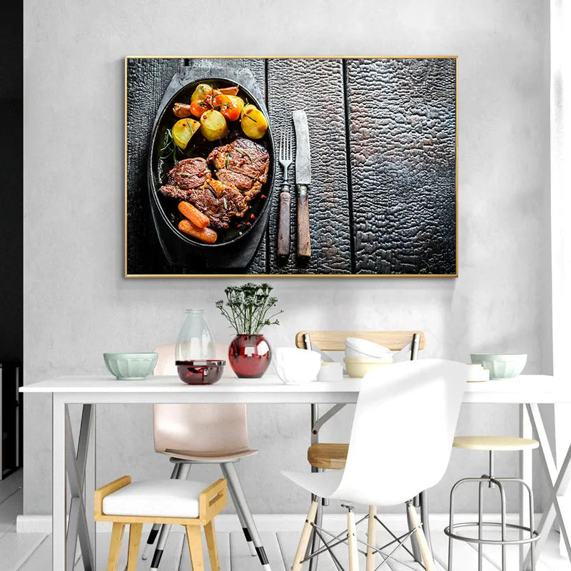 CORX Designs - Steak Kitchen Restaurant Wall Art Canvas - Review