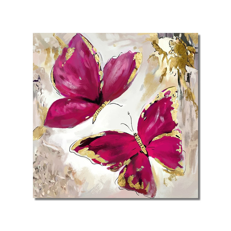 CORX Designs - Red Gold Butterflies Painting Canvas Art - Review