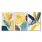 CORX Designs - 3 Panel Abstract Yellow Blue Feather Wall Art Canvas - Review