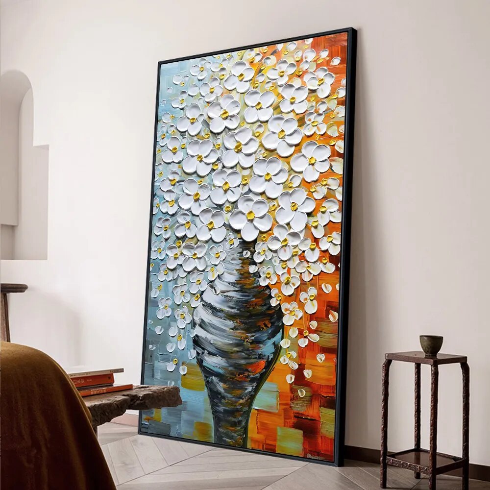 CORX Designs - Abstract Vase 3D White Flower Wall Art Canvas - Review