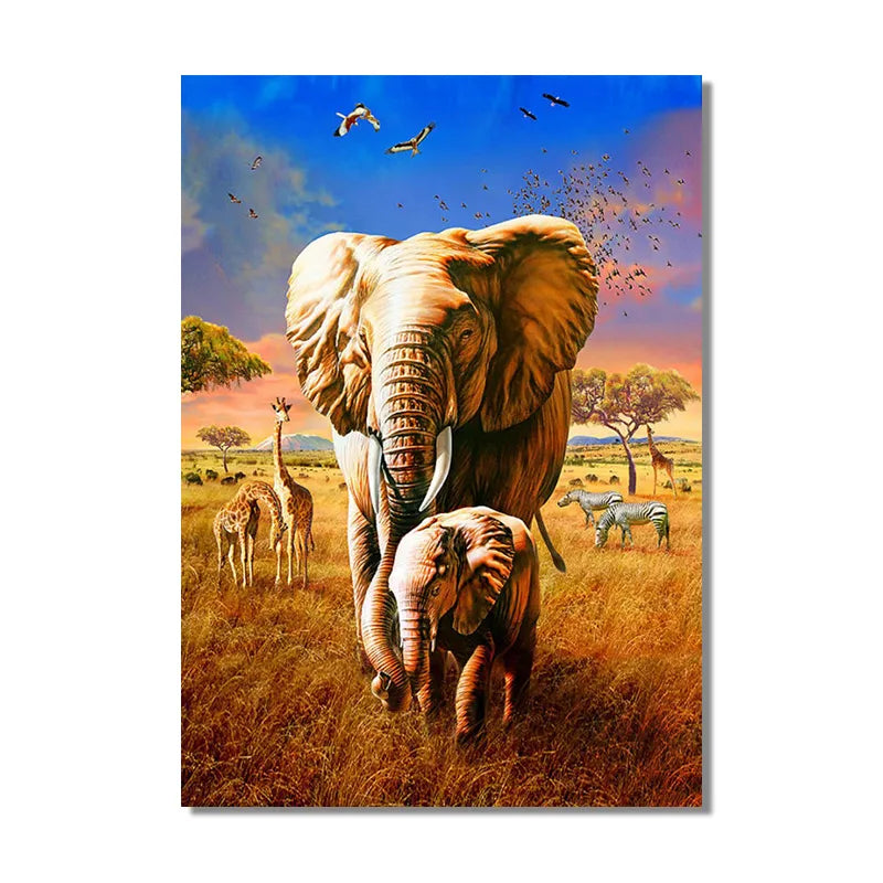 CORX Designs - Elephant Giraffe African Savannah Wall Art Canvas - Review