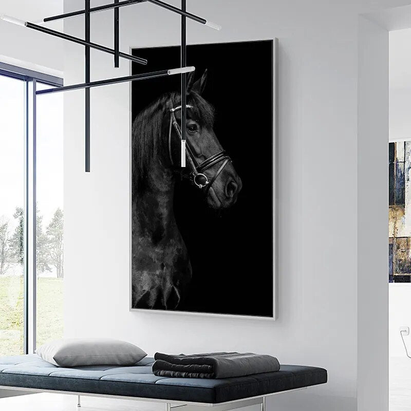 CORX Designs - Black Horse Portrait Wall Art Canvas - Review